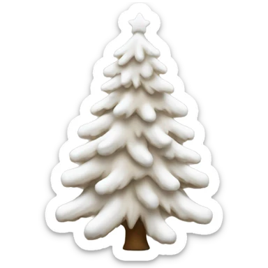 Beige Christmas tree, snow surrounding  sticker