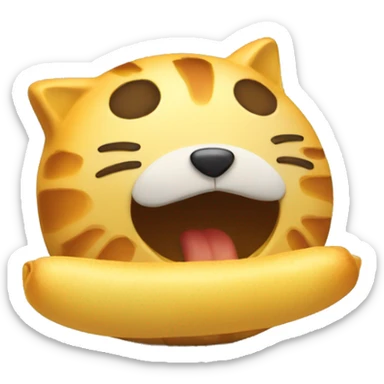 Chat qui mange un cailloux  sticker