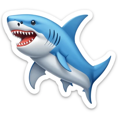 Un tiburón con zapatos tenis azules sticker
