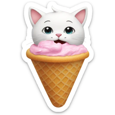 Cat eating ice cream subdar sticker