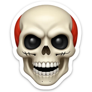 angry skeleton head sticker