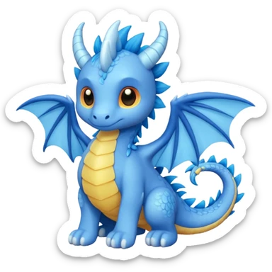 Sky dragon colour in blue and looks cute , have wings , follow the JELLYCAT sticker