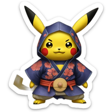 Kabuki style Pikachu sticker