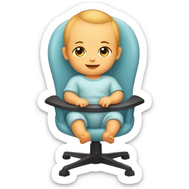 baby sitting in baby chair sticker