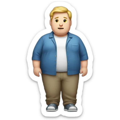 Obese white male sticker