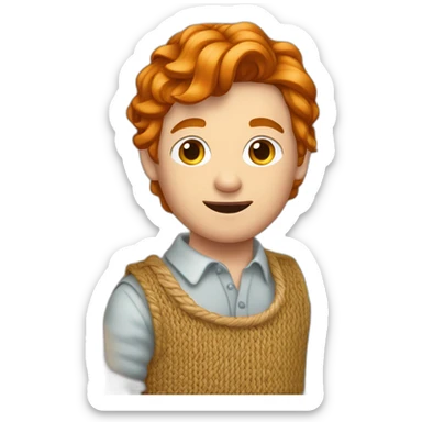 Un jeune homme roux habillée avec une marinière en maille sticker