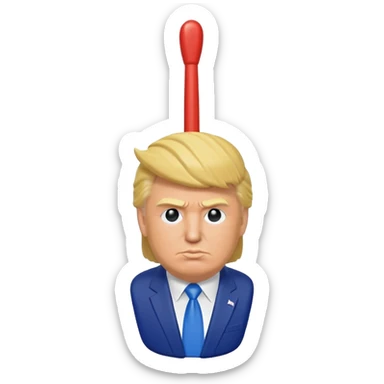 a donald trump toilet brush sticker