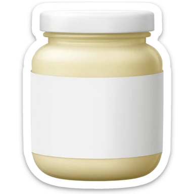 milk based sauce in a plastic jar sticker