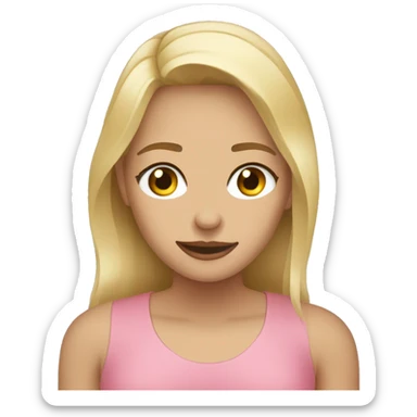 Rubia arreglando uñas sticker