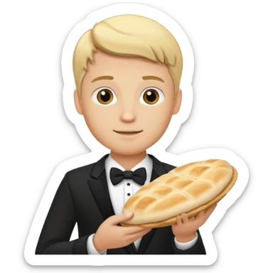 The blond groom emoji combined with tthe pita emoji sticker