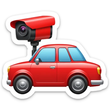 Camera de surveillance active avec une coche rouge sticker