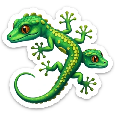 A gekco with ten heads sticker