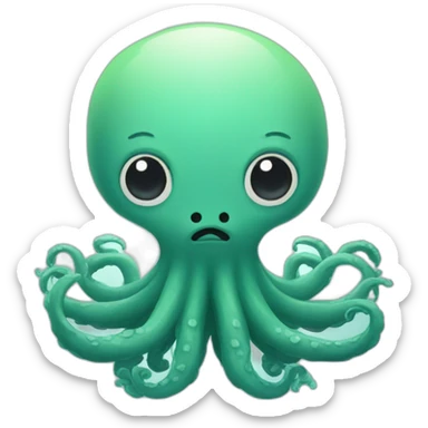 cute kraken cute face meditate sticker