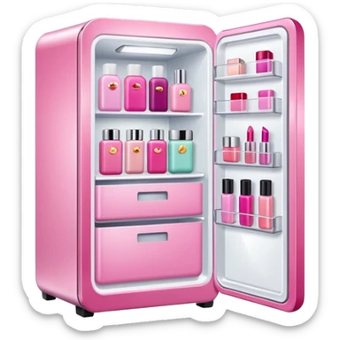 pink cosmtics fridge  sticker