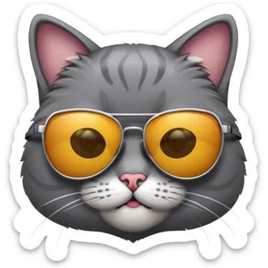Cat with sunglasses sticker