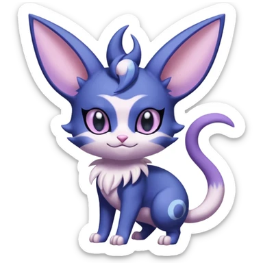  Fey Toony Meowstic-Espeon-Skitty-Delcatty-Sprigatito-Purrloin-fusion-hybrid sticker