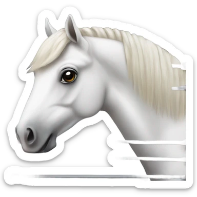 Horses white in the rack sticker