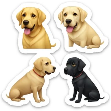 Two Labradors, one black and one yellow sticker