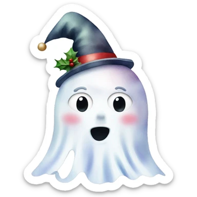 Watercolor Christmas ghost sticker