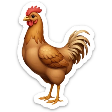 skinny light brown chicken full body no comb sticker