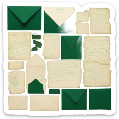 Deep green love mail  sticker