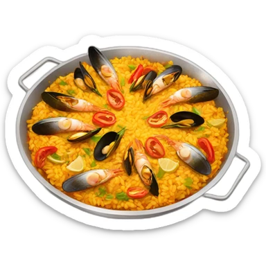 Paella meal without a plat sticker