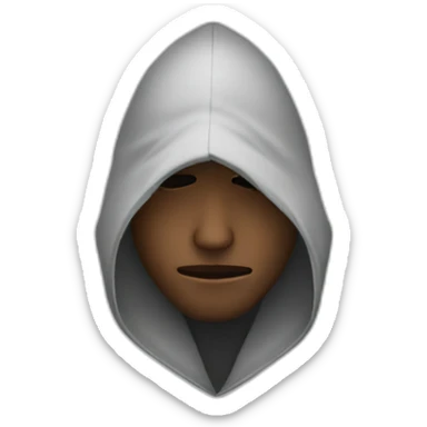 Man with a hood covering his face sticker