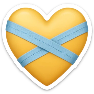 yellow heart with a bandage sticker