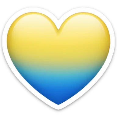 Yellow and blue ombré heart sticker
