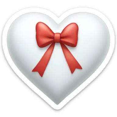 White heart with bow sticker