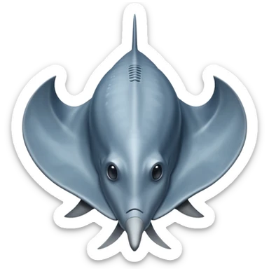 stingray with long stinger viewed from above sticker