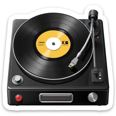 a record player spinning a 7" single sticker