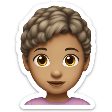 a white 1 year old girl with brown hair and brown eyes dressed nice sticker