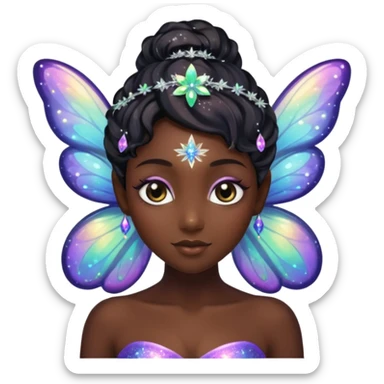 Black fairy with fairy dust sticker