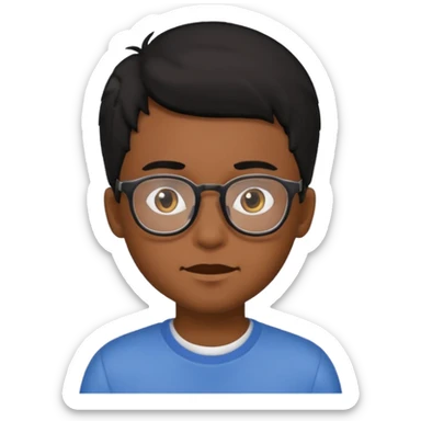 brownskin Black boy with glasses and black hair sticker