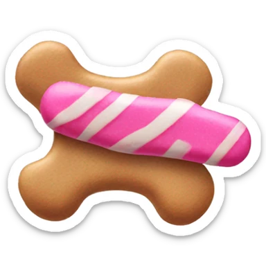 dog bone + pink candy sticker