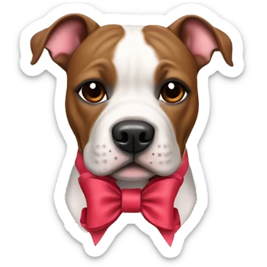 staffordshire bull terrier wit bow sticker