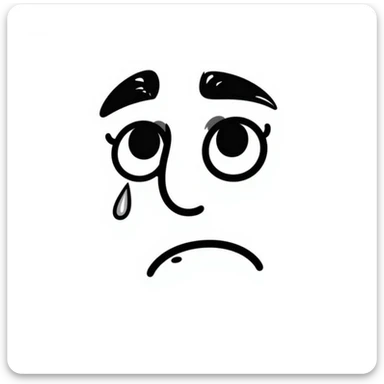 sad face hand drawn doodle style sticker