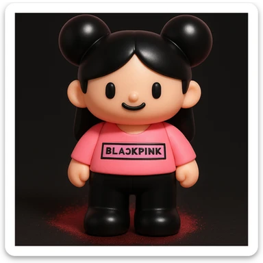 Add the BLACKPINK logo to the object, keep the style consistent with the original image. sticker