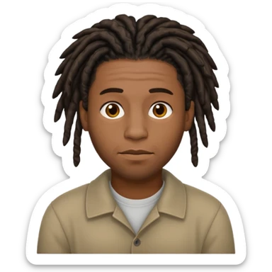 A black guy with short dreads trying to keep a straight face  sticker