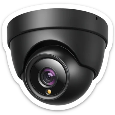 Dome cctv camera in black  sticker