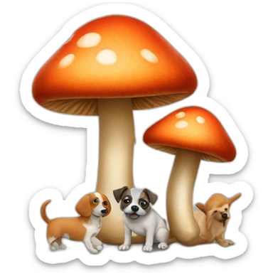 Shroom and dogs sticker