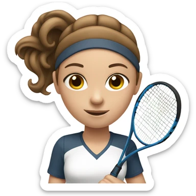 A white girl but with brown hair playing tennis sticker