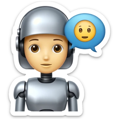 digital assistant with a speech bubble representing AI sticker