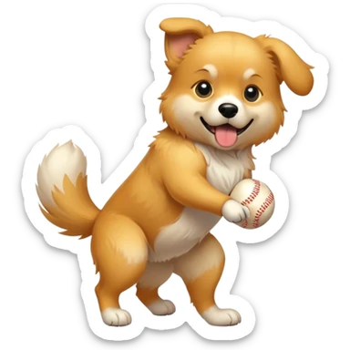 A dog hitting a baseball  sticker