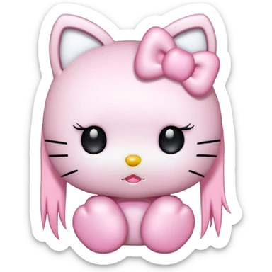 kawaii pastel goth hello kitty sticker