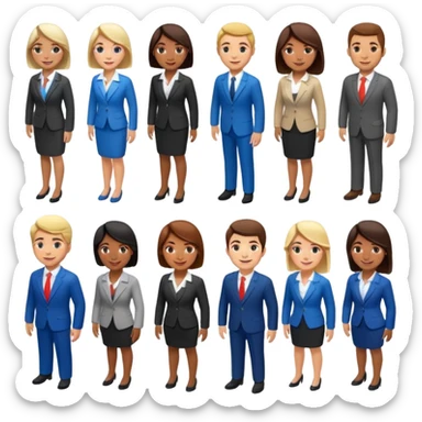 isometric people dressed as realtors sticker