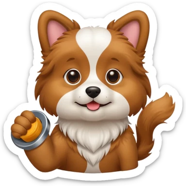 Dog Wiht a holder sticker