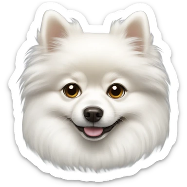 white pomeranian  sticker