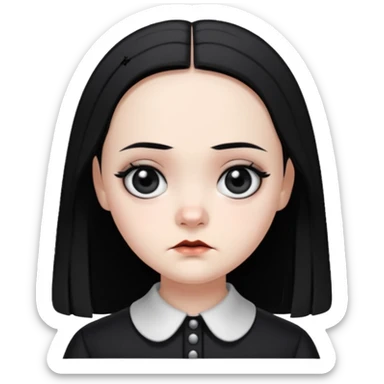 wednesday addams face sticker